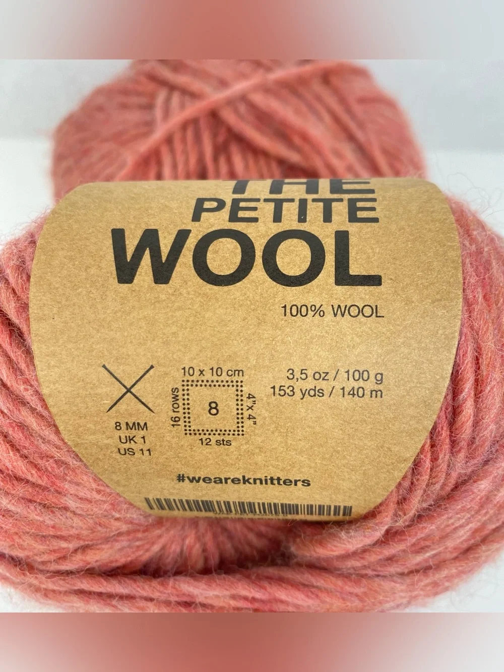 We Are Knitters The Petite Wool Yarn Spotted Pink 100% Wool 2 Skeins NEW